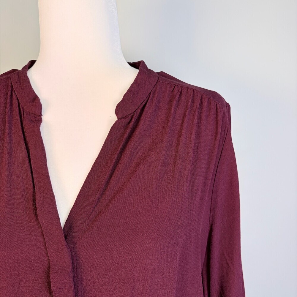 Babaton Shirt Dress Long Sleeve Tie Waist Corporate Girlie Burgundy Size Large - Picture 10 of 13